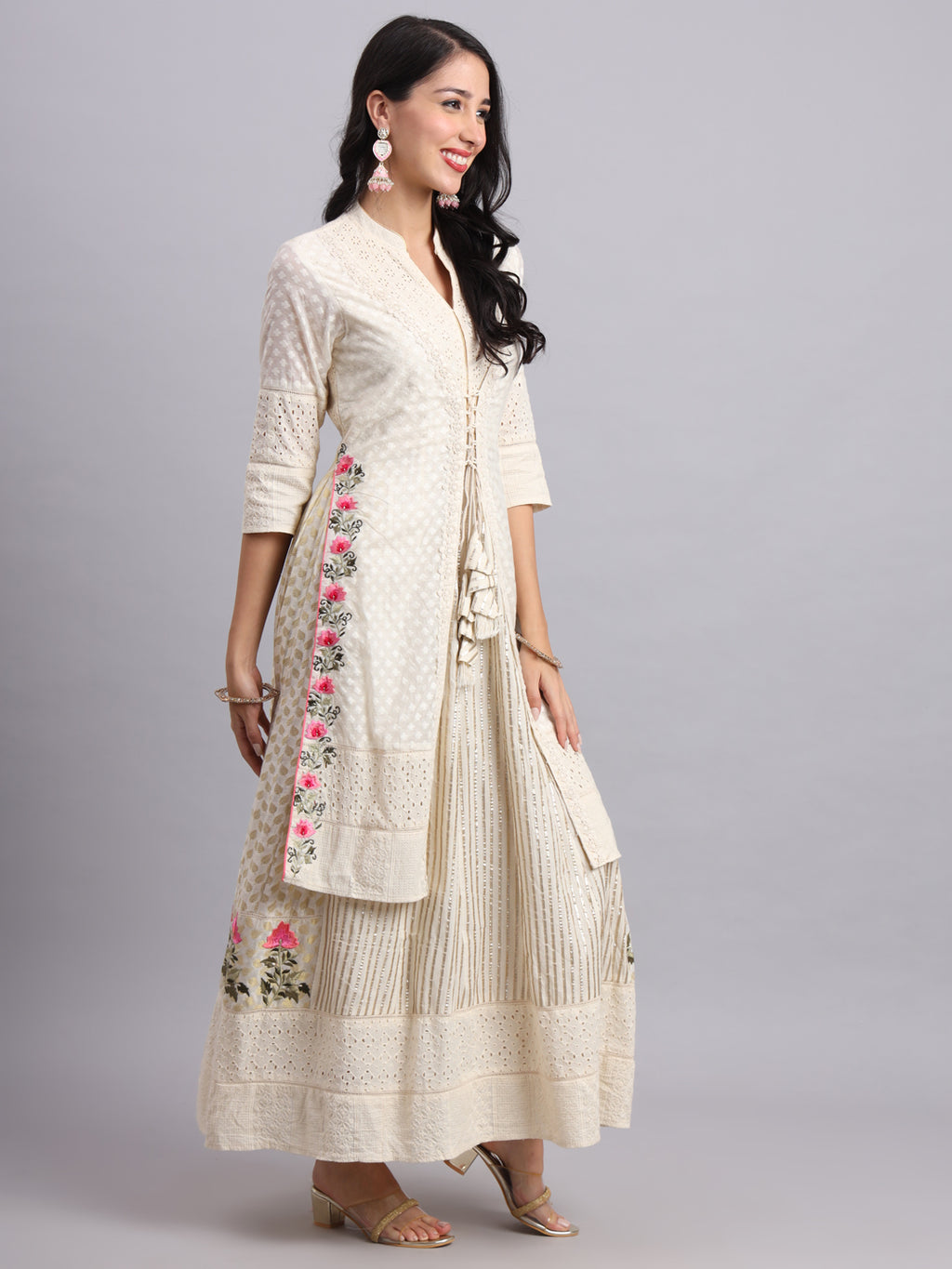 Noor-e-Jecat Frock Set – Elegant Anarkali Kurta with Sharara