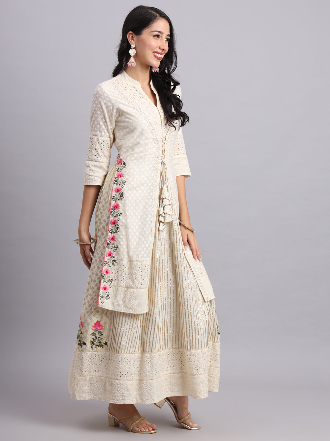 Noor-e-Jecat Frock Set – Elegant Anarkali Kurta with Sharara