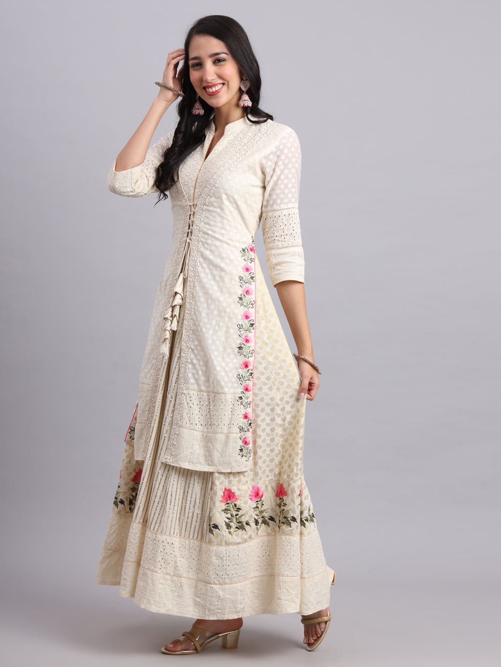 Noor-e-Jecat Frock Set – Elegant Anarkali Kurta with Sharara