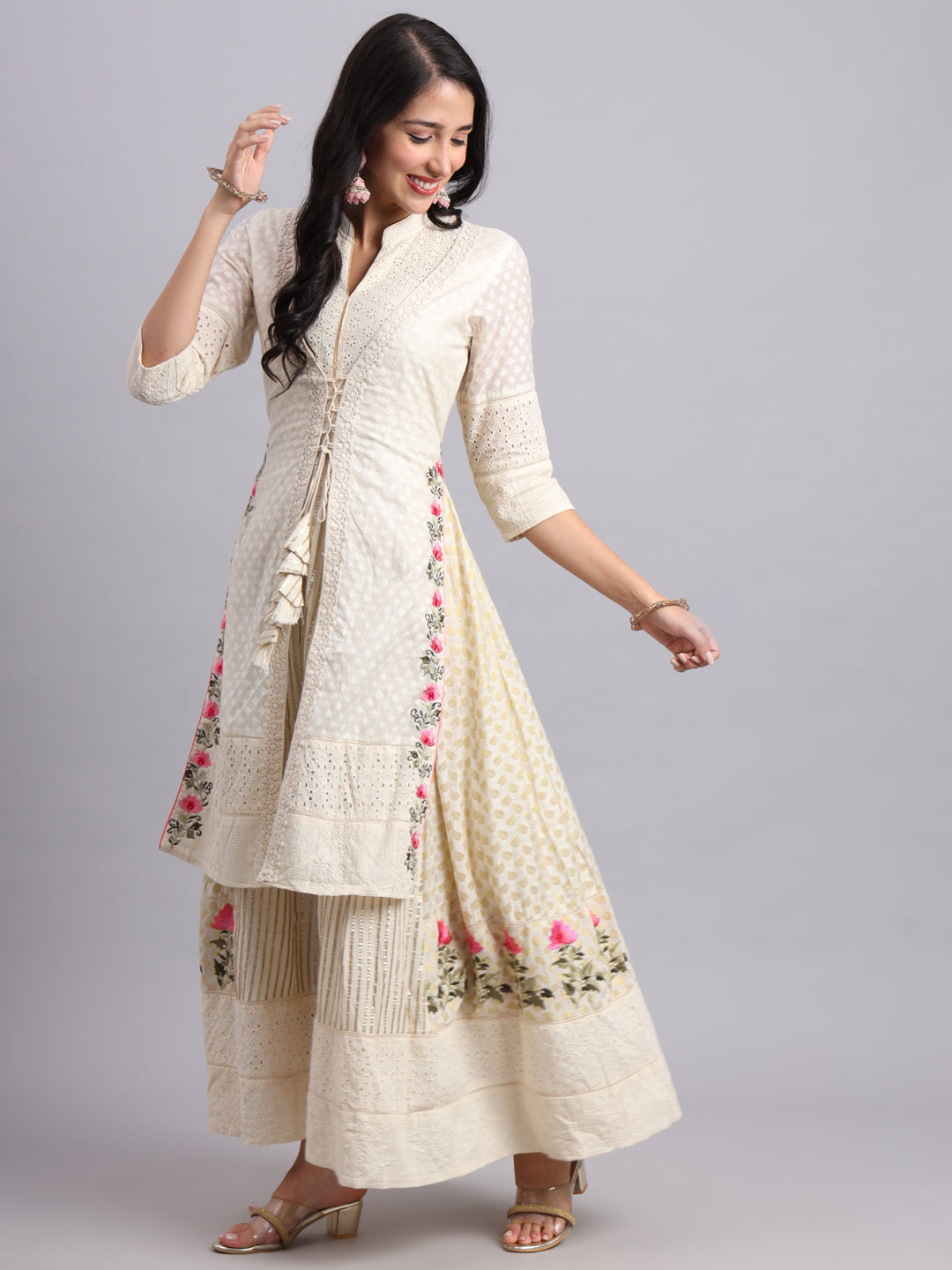 Noor-e-Jecat Frock Set – Elegant Anarkali Kurta with Sharara