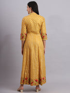 Royal Golden Mustard Gota Angrakha Set – Elegant Ethnic Wear for Women