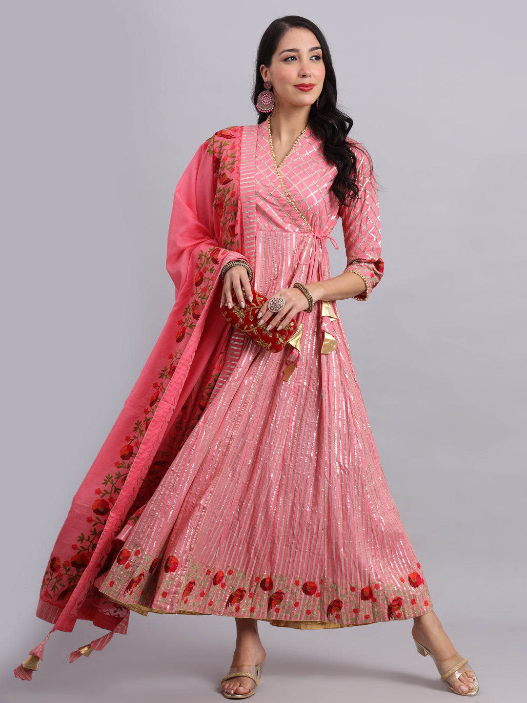 Royal Rose Gota Kurta Set – Elegant Traditional Wear for Weddings & Festivities