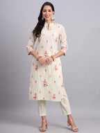 Floral Embroidered Maslin Kurta Set – Elegant Soft Ethnic Wear