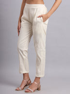Graceful Ivory Rose Embroidery Handcrafted Kurta