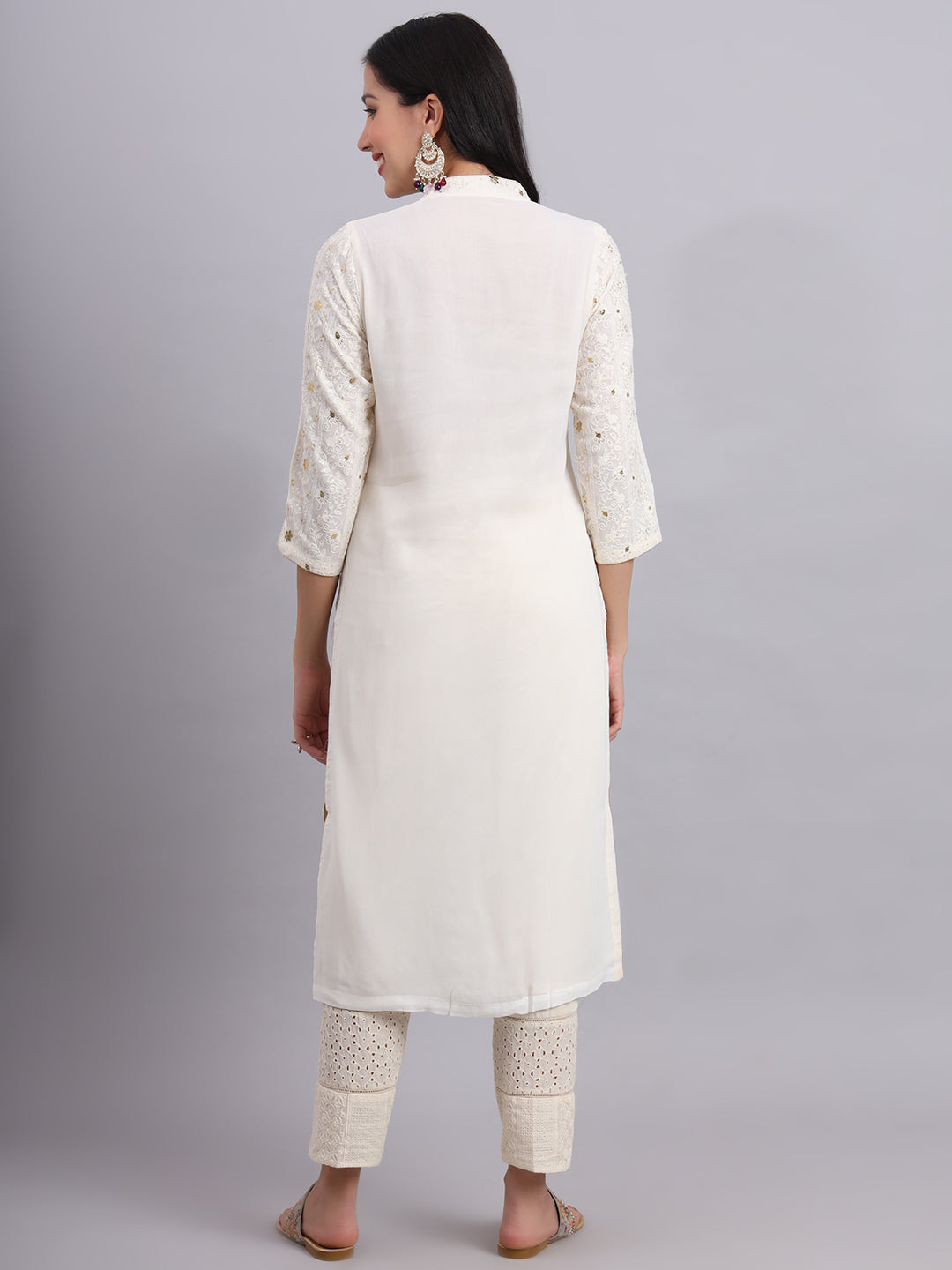 Noor-e-Lucknow Ensemble – Designer Lucknowi Chikan Kari Kurta Set for Women