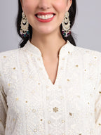 Noor-e-Lucknow Ensemble – Designer Lucknowi Chikan Kari Kurta Set for Women