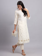Noor-e-Lucknow Ensemble – Designer Lucknowi Chikan Kari Kurta Set for Women