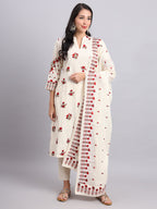 Charming Rose Embroidery Kurta and Dupatta Set by Shabreen