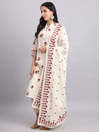 Charming Rose Embroidery Kurta and Dupatta Set by Shabreen