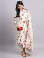 Charming Rose Embroidery Kurta and Dupatta Set by Shabreen