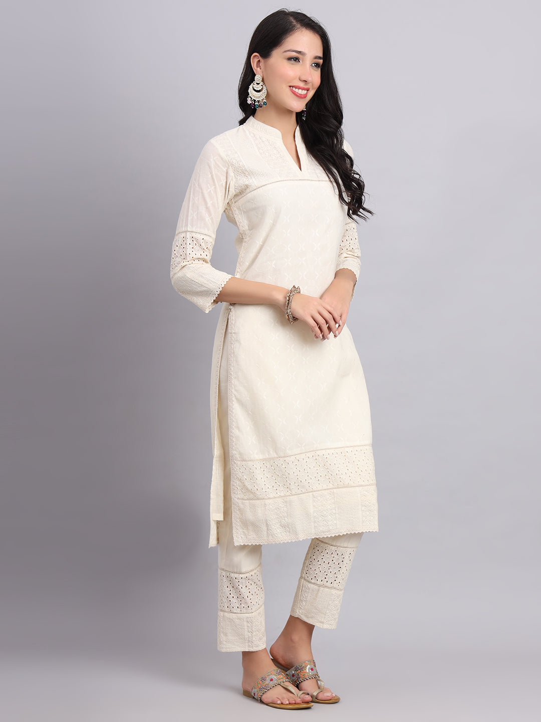 Side Button Kurta and Dupatta Set – Traditional Ethnic Wear for Women