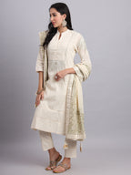Blue Blossom Embroidered Kashmeeri Kurta Set for Women
