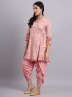 Peach Gota Short Angrakha Kurta – Festive Ethnic Outfit for Women