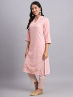 Lukhnavi Chikan Kari Kurta and Pants Set – Handcrafted Wear for Women