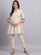 Moonlight Bloom White Gota Patti Angrakha – Ethnic Wear for Women