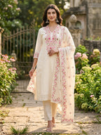 Kareena Kurta 3-Piece Set with Parsi Embroidery