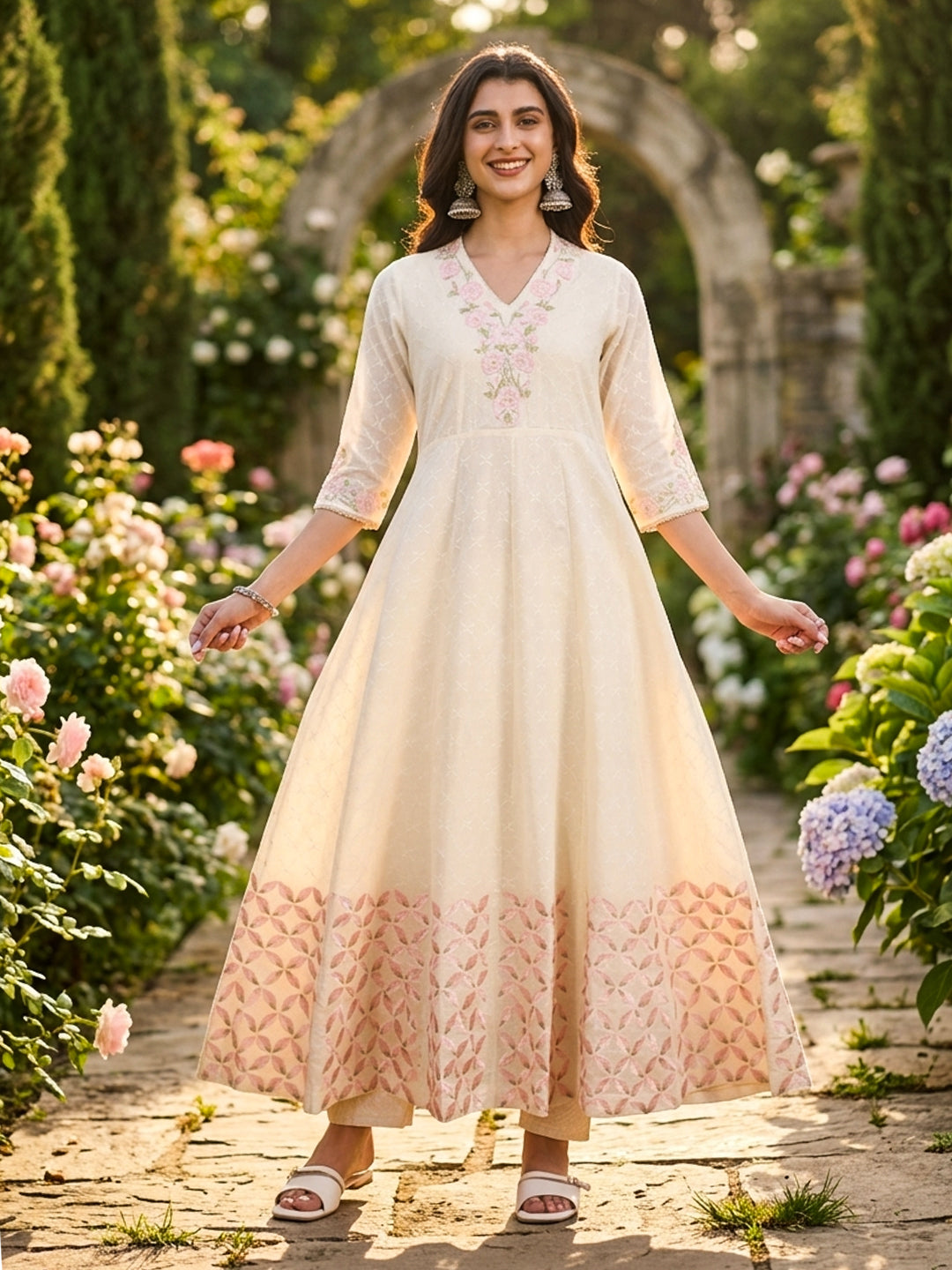 Sana Anarkali with Parsi Embroidery