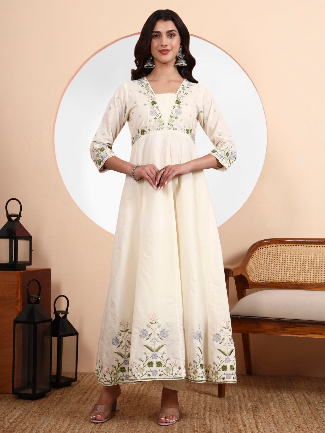 Aliya Cut Anarkali Parsi Embroidery With Lining