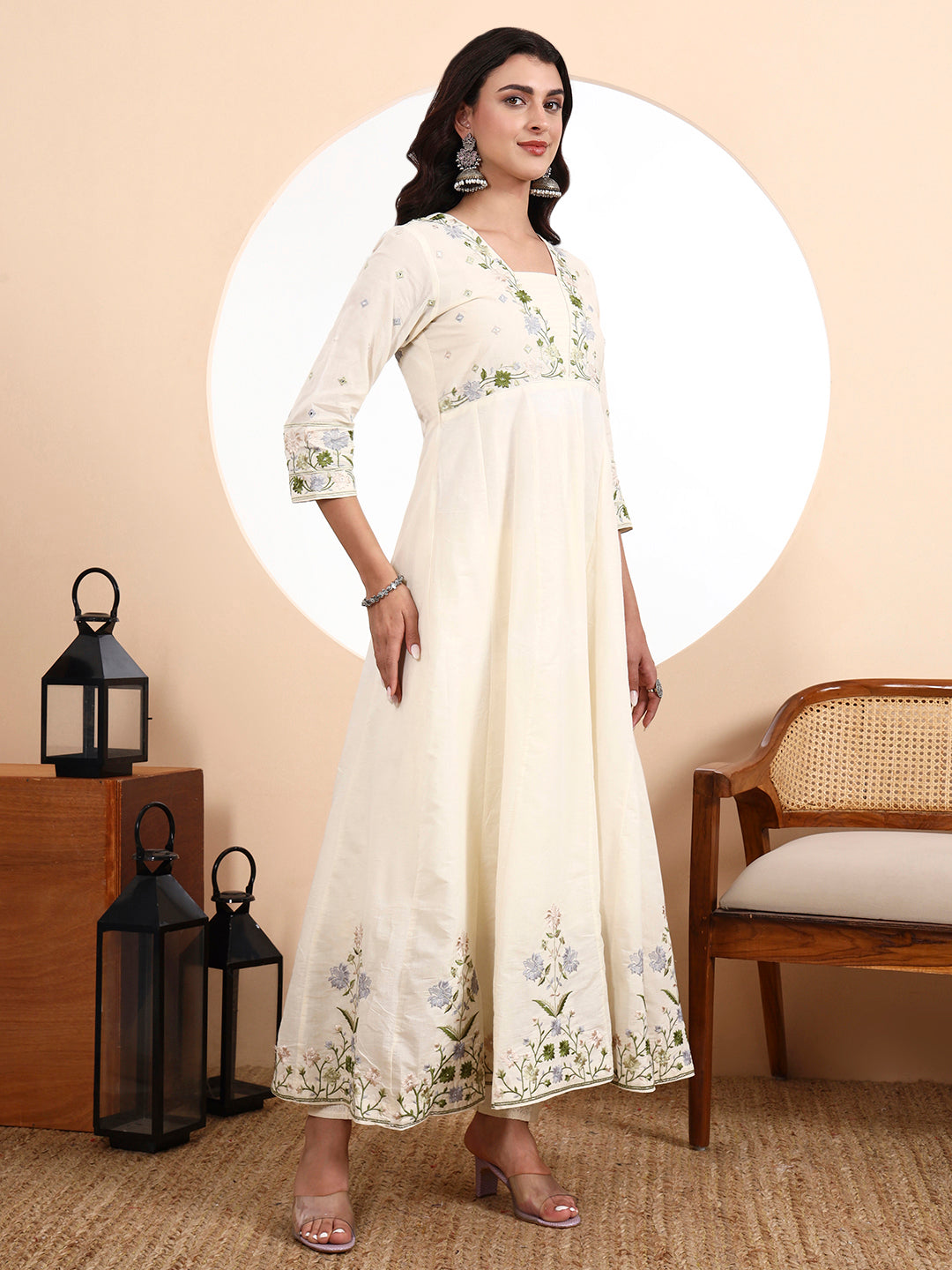 Aliya Cut Anarkali Parsi Embroidery With Lining