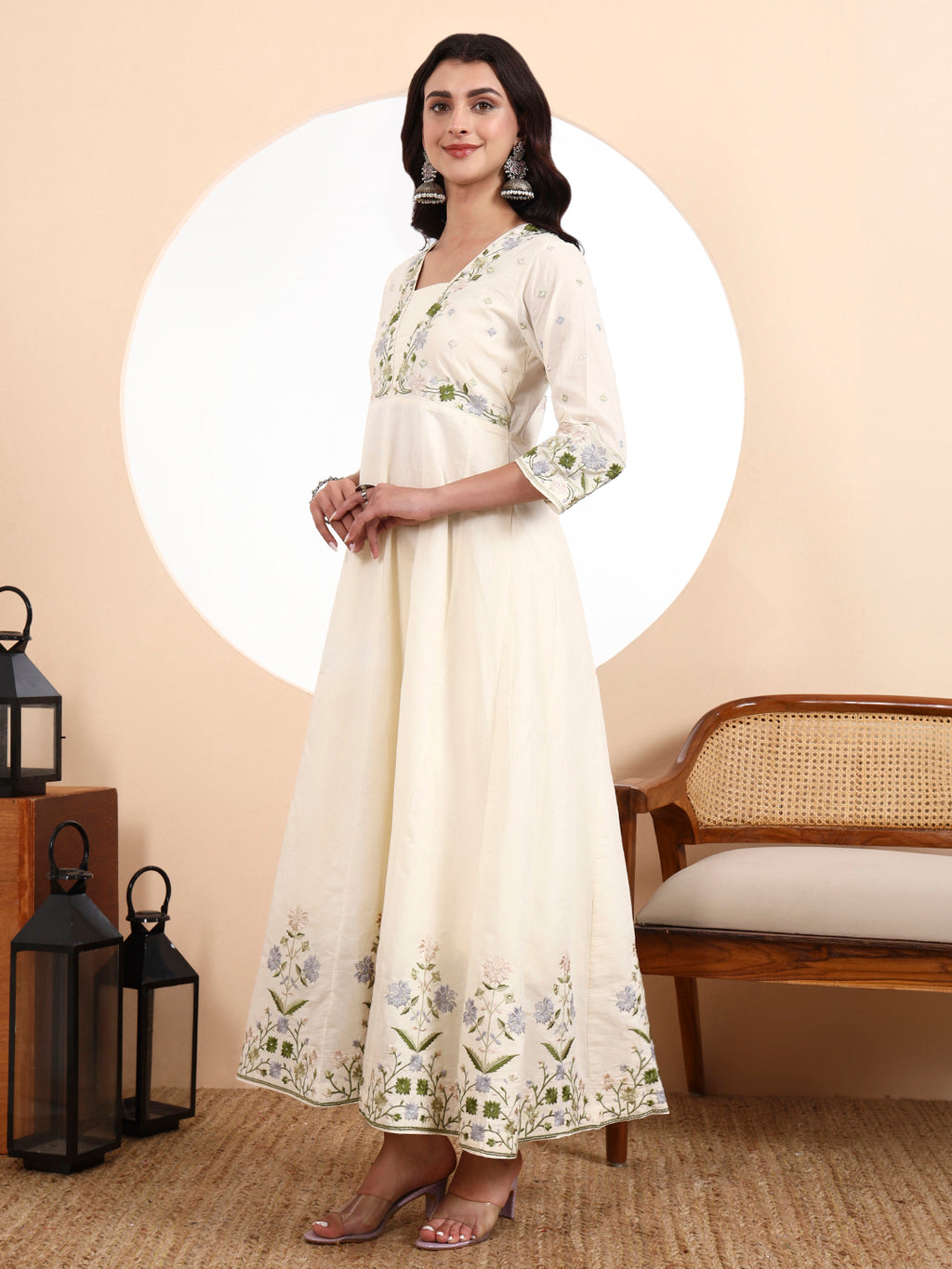 Aliya Cut Anarkali Parsi Embroidery With Lining
