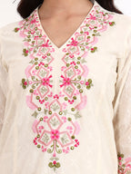 Kareena Kurta 3-Piece Set with Parsi Embroidery