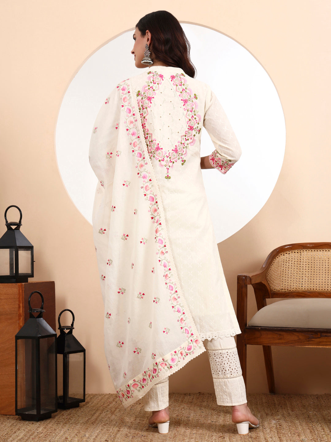 Kareena Kurta 3-Piece Set with Parsi Embroidery