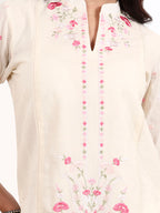 Ambi Cotton Kurta Set with Delicate Parsi Embroidery