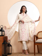 Ambi Cotton Kurta Set with Delicate Parsi Embroidery