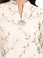 Lotus Parsi Embroidered Cotton Kurta Set with Dupatta