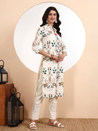 Zoya Parsi Embroidered Cotton Kurta Set with Dupatta