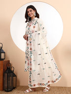Zoya Parsi Embroidered Cotton Kurta Set with Dupatta