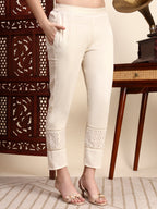 Sisha Work Cotton Anarkali with Parsi Embroidery & Dupatta