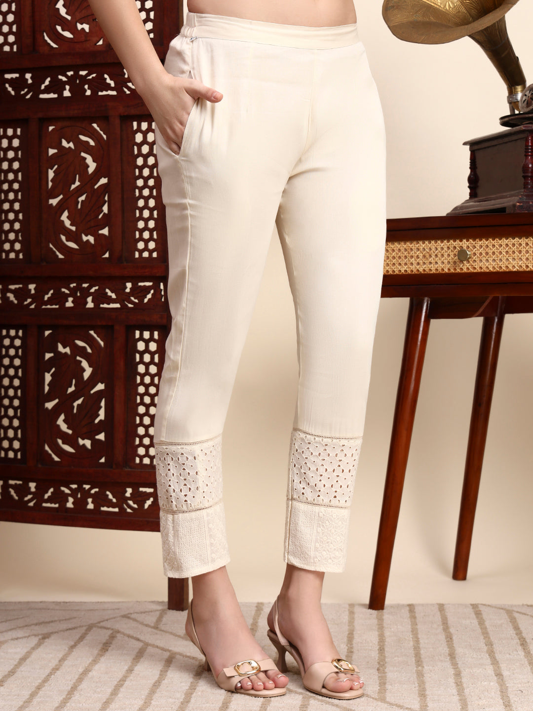 Sisha Work Cotton Anarkali with Parsi Embroidery & Dupatta