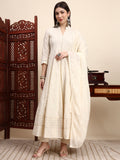 Sisha Work Cotton Anarkali with Parsi Embroidery & Dupatta