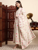 Safina Parsi Embroidered Cotton Anarkali with Dupatta