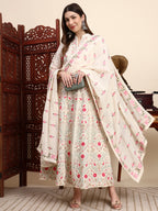Safina Parsi Embroidered Cotton Anarkali with Dupatta