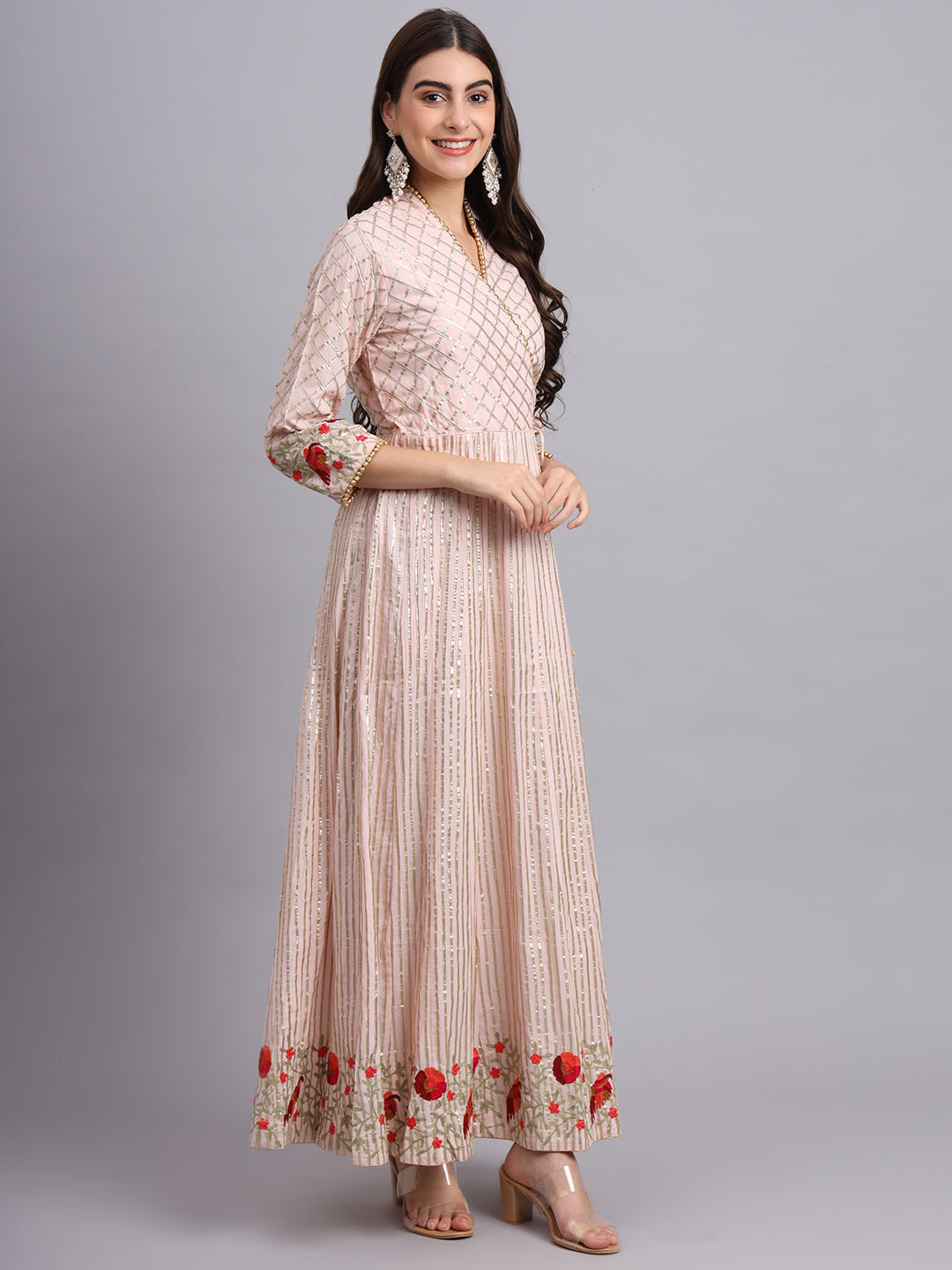 Gota Baby Pink Angrakha Kurta Set – Stylish Ethnic Wear for Weddings & Festivals