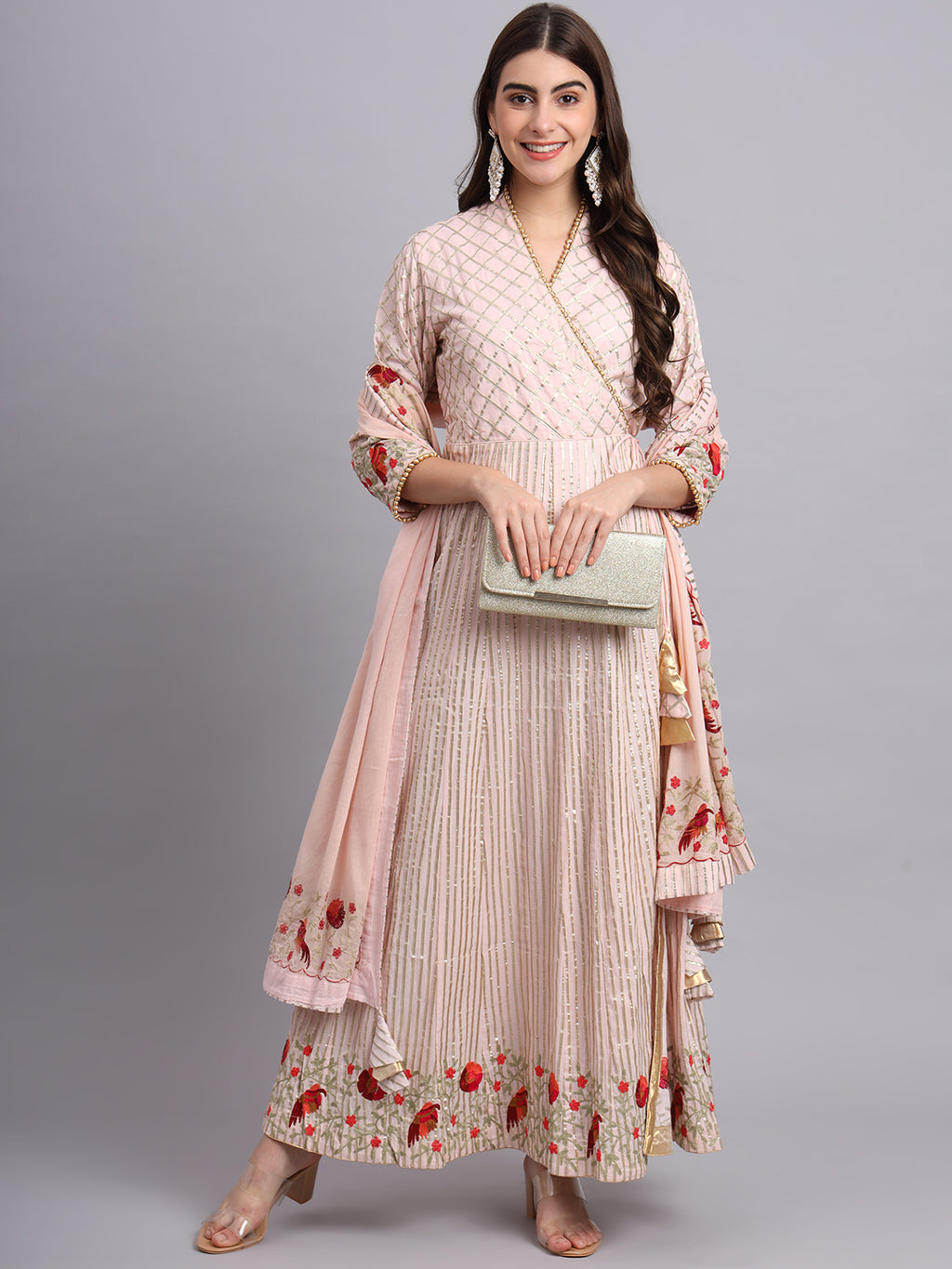 Gota Baby Pink Angrakha Kurta Set – Stylish Ethnic Wear for Weddings & Festivals