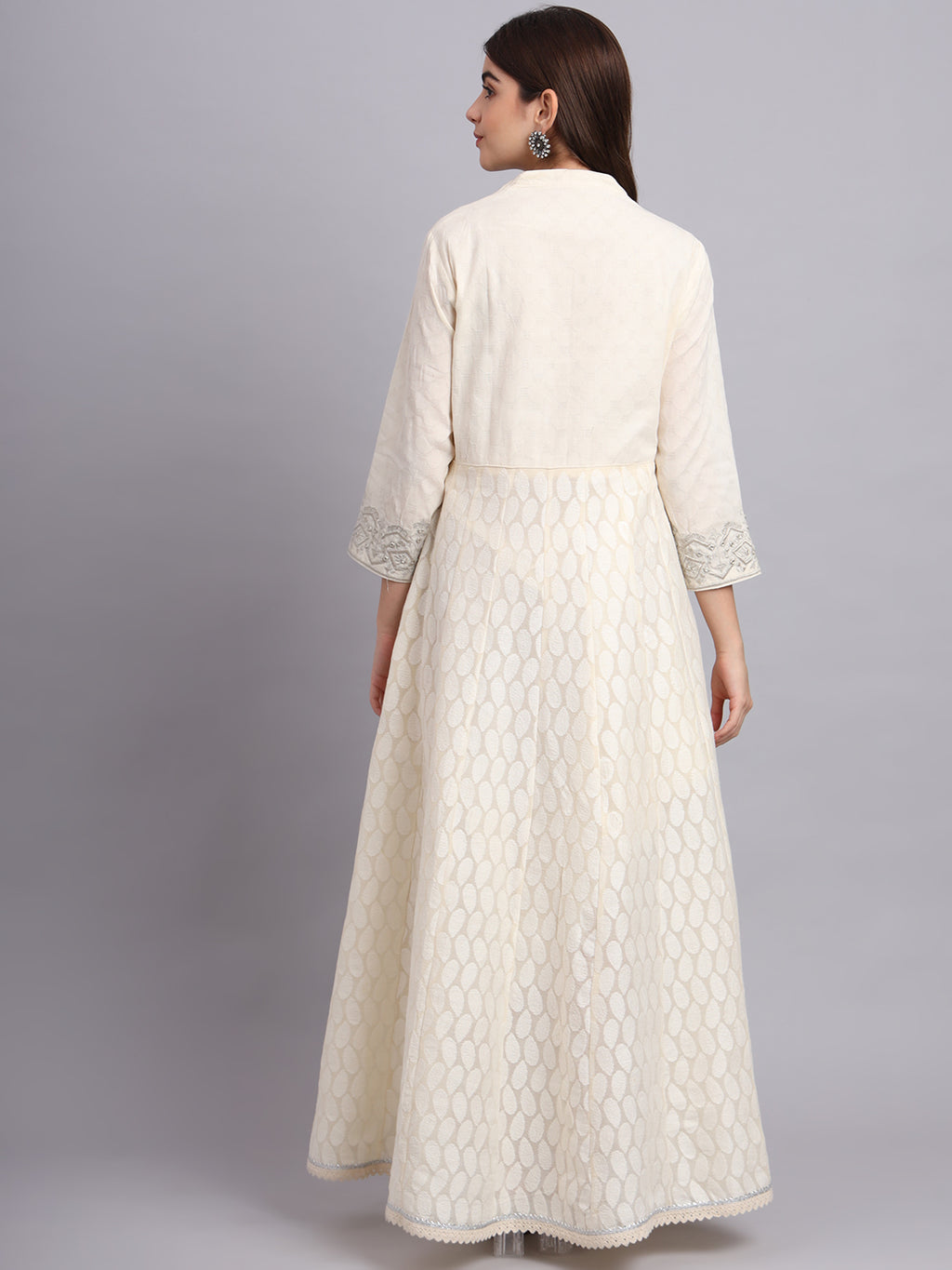 Moonlight Glow Silver Anarkali Suit for Women – Stylish Wedding & Festive Ethnic Wear