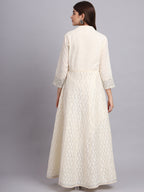 Moonlight Glow Silver Anarkali Suit for Women – Stylish Wedding & Festive Ethnic Wear