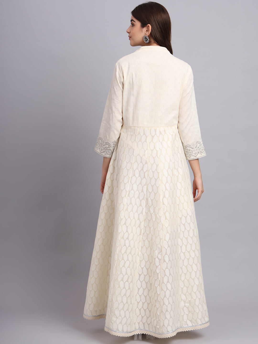 Moonlight Glow Silver Anarkali Suit for Women – Stylish Wedding & Festive Ethnic Wear
