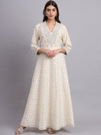 Moonlight Glow Silver Anarkali Suit for Women – Stylish Wedding & Festive Ethnic Wear
