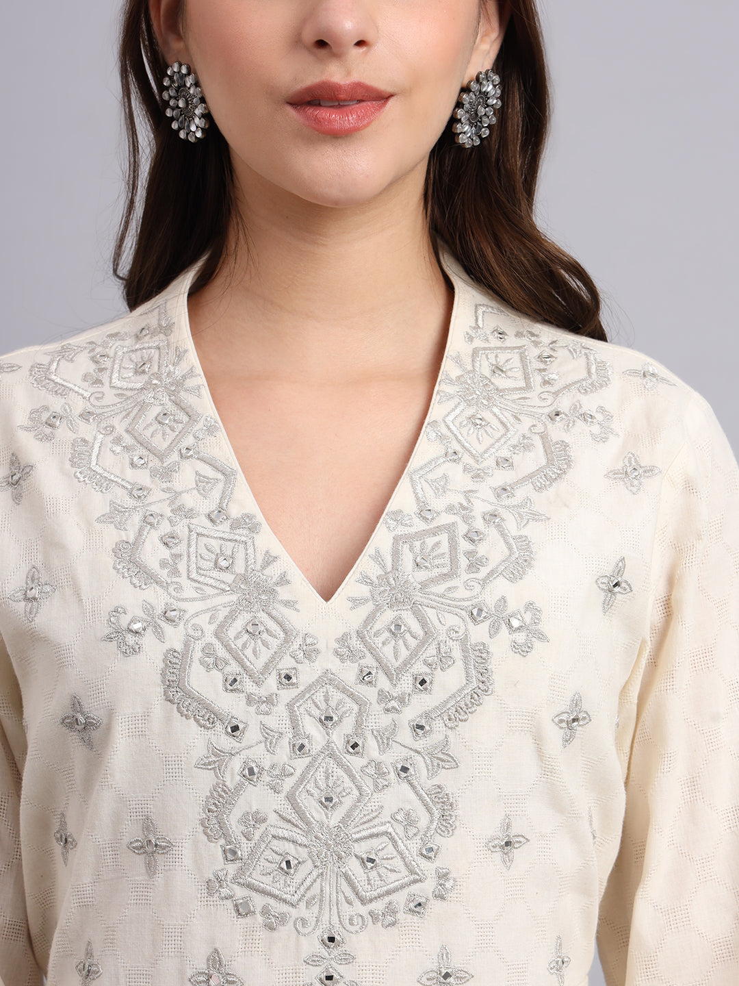 Moonlight Glow Silver Anarkali Suit for Women – Stylish Wedding & Festive Ethnic Wear