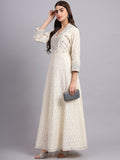 Moonlight Glow Silver Anarkali Suit for Women – Stylish Wedding & Festive Ethnic Wear