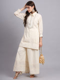 Women’s Zari Short Kurta Sharara Outfit – Modern Festive Collection