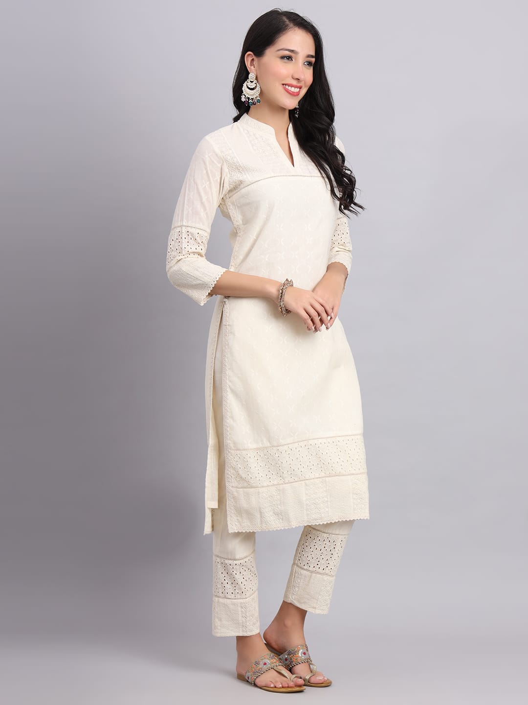 Whisper White Cotton Kurta for Women – Chic Everyday Style (Only Kurta)